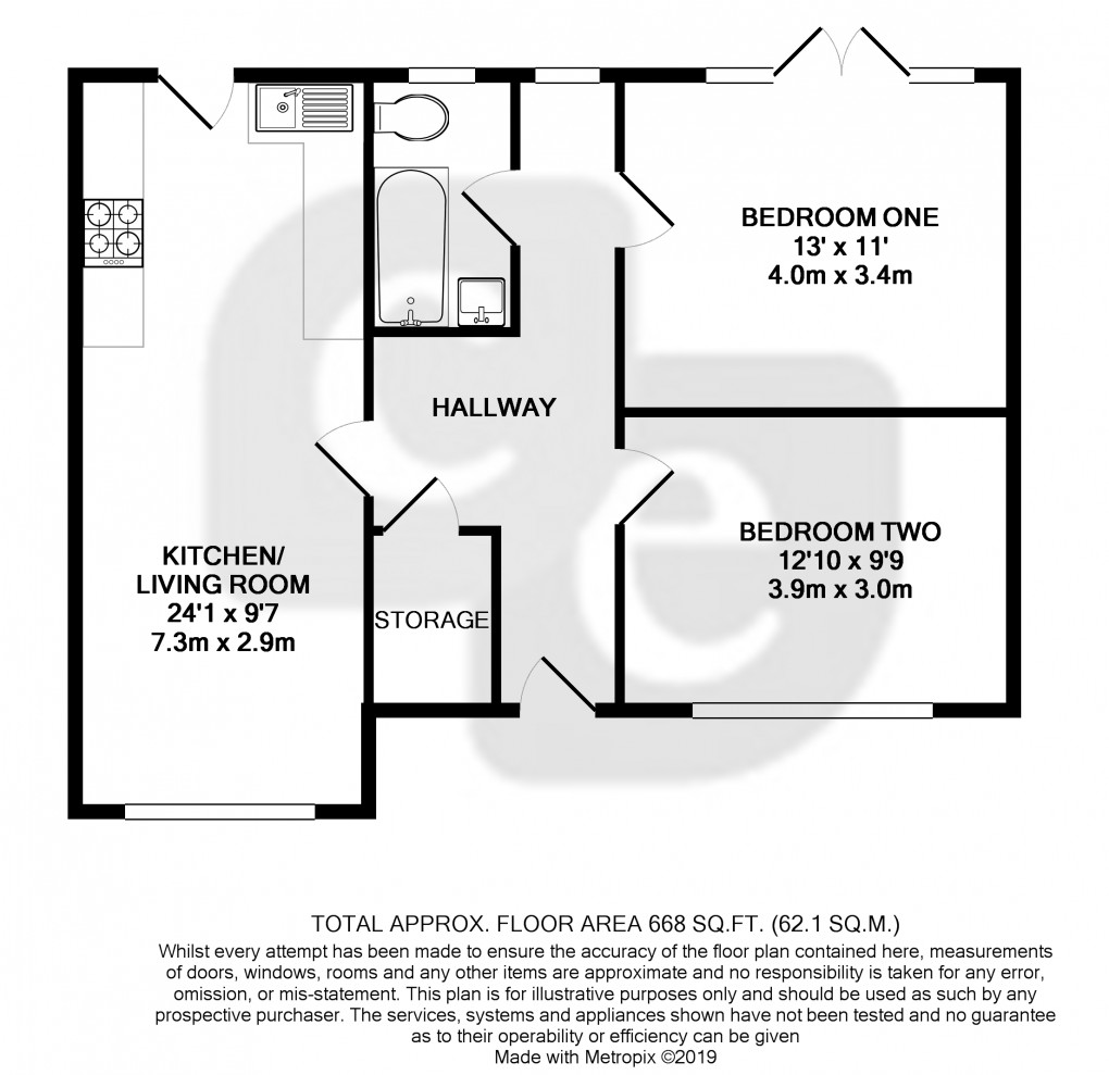 Floorplan for Rayners Lane, HARROW, Middlesex