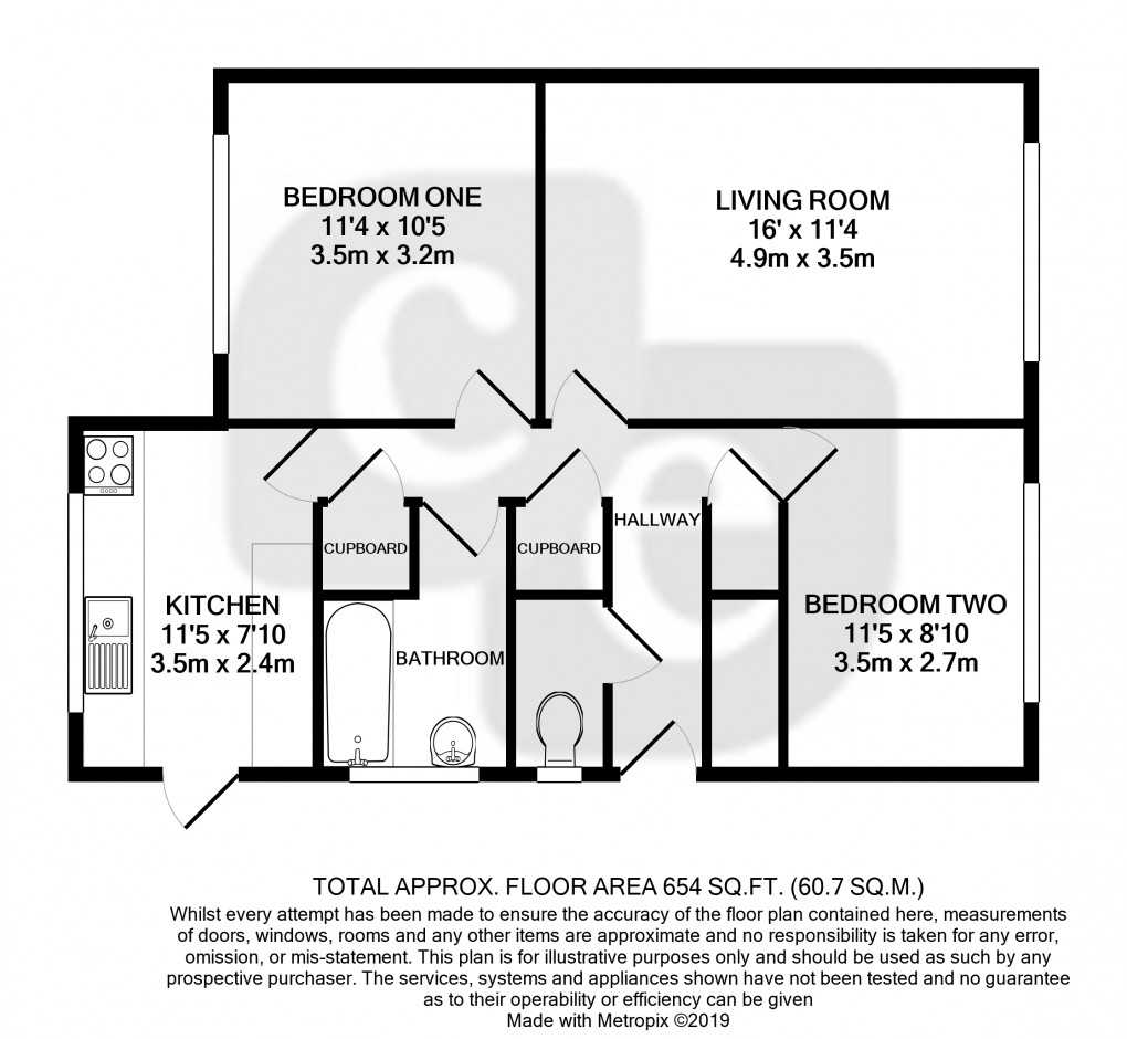 Floorplan for Stickleton Close, Greenford, Greater London