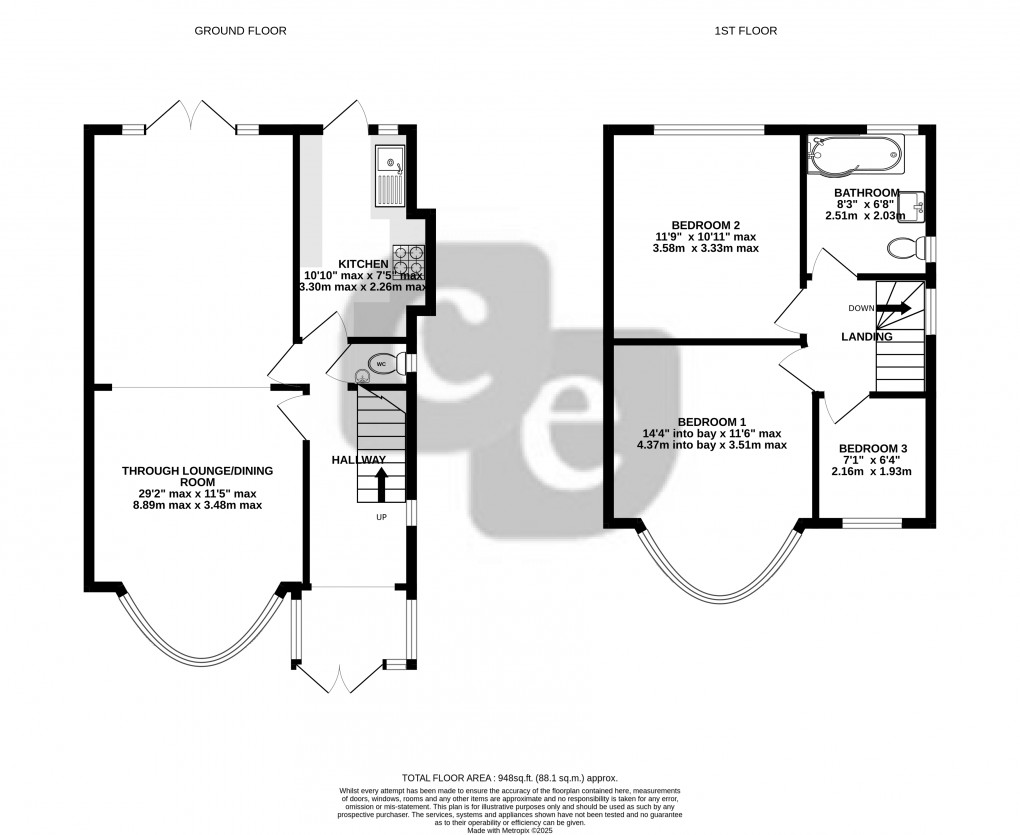 Floorplan for Village Way, Pinner, Greater London