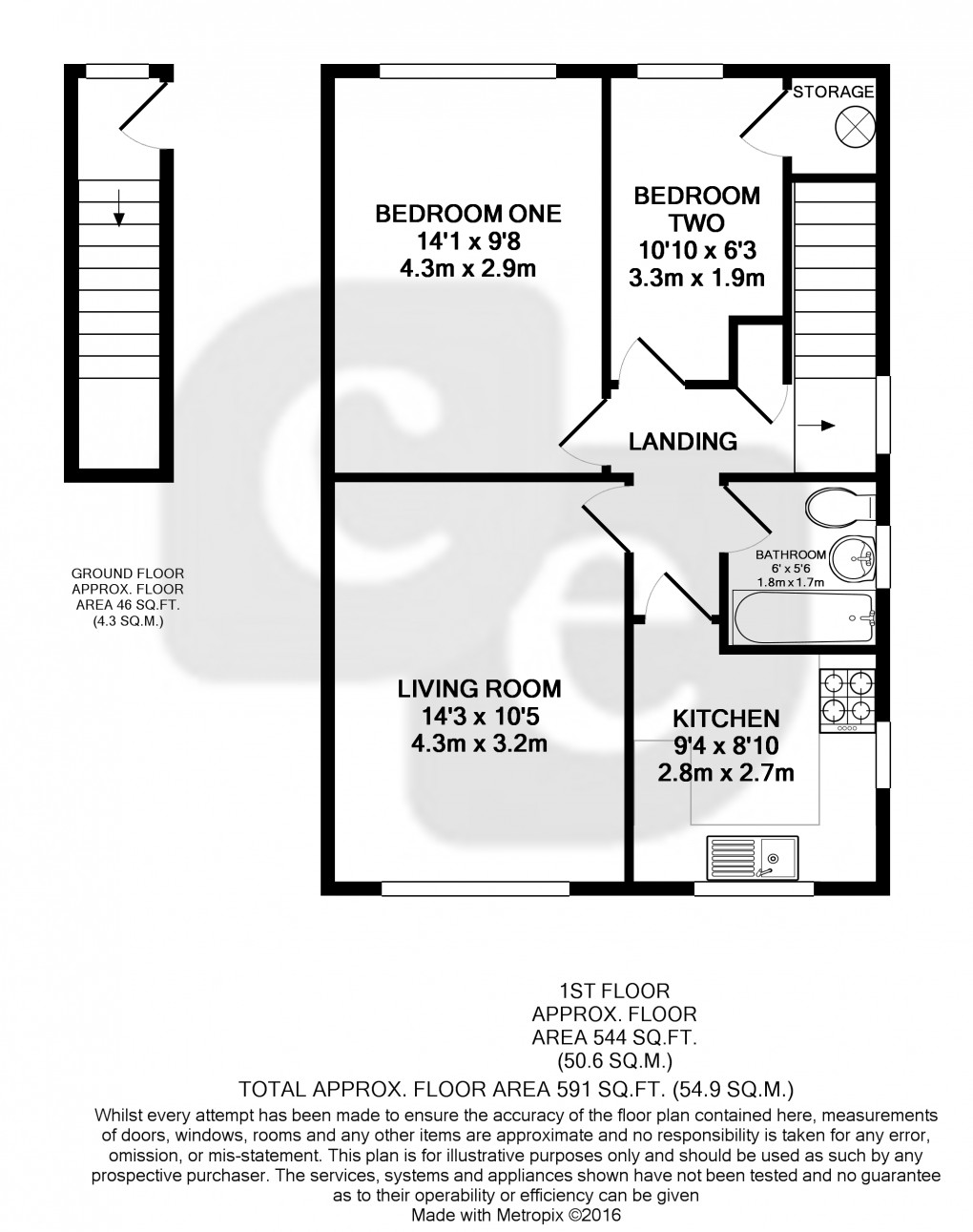 Floorplan for Brooke Avenue, HARROW, Middlesex