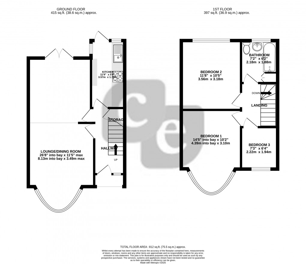 Floorplan for Warden Avenue, HARROW, Middlesex