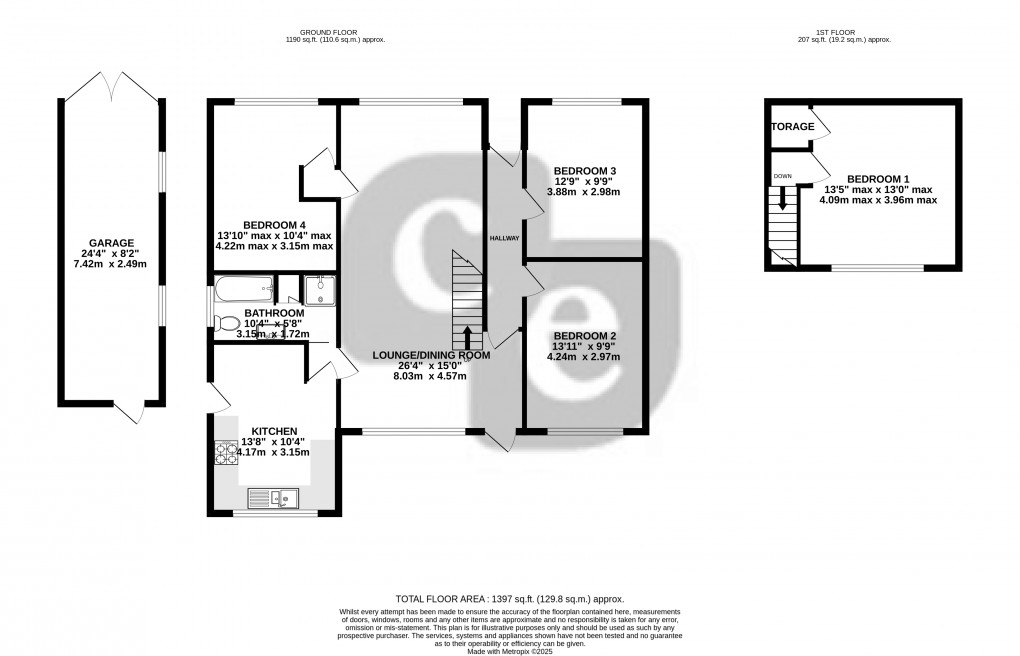Floorplan for Bricket Wood, St Albans, Hertfordshire