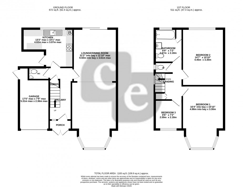 Floorplan for Worple Way, Harrow, Greater London