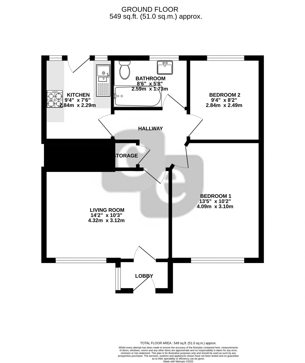 Floorplan for Fairfield Drive, HARROW, Middlesex