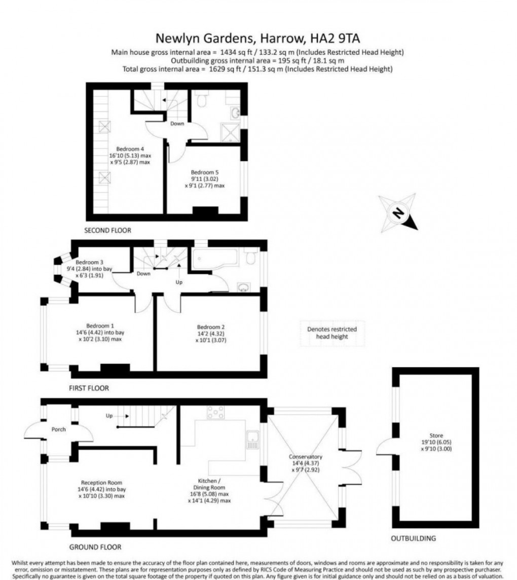 Floorplan for Newlyn Gardens, Harrow, Greater London