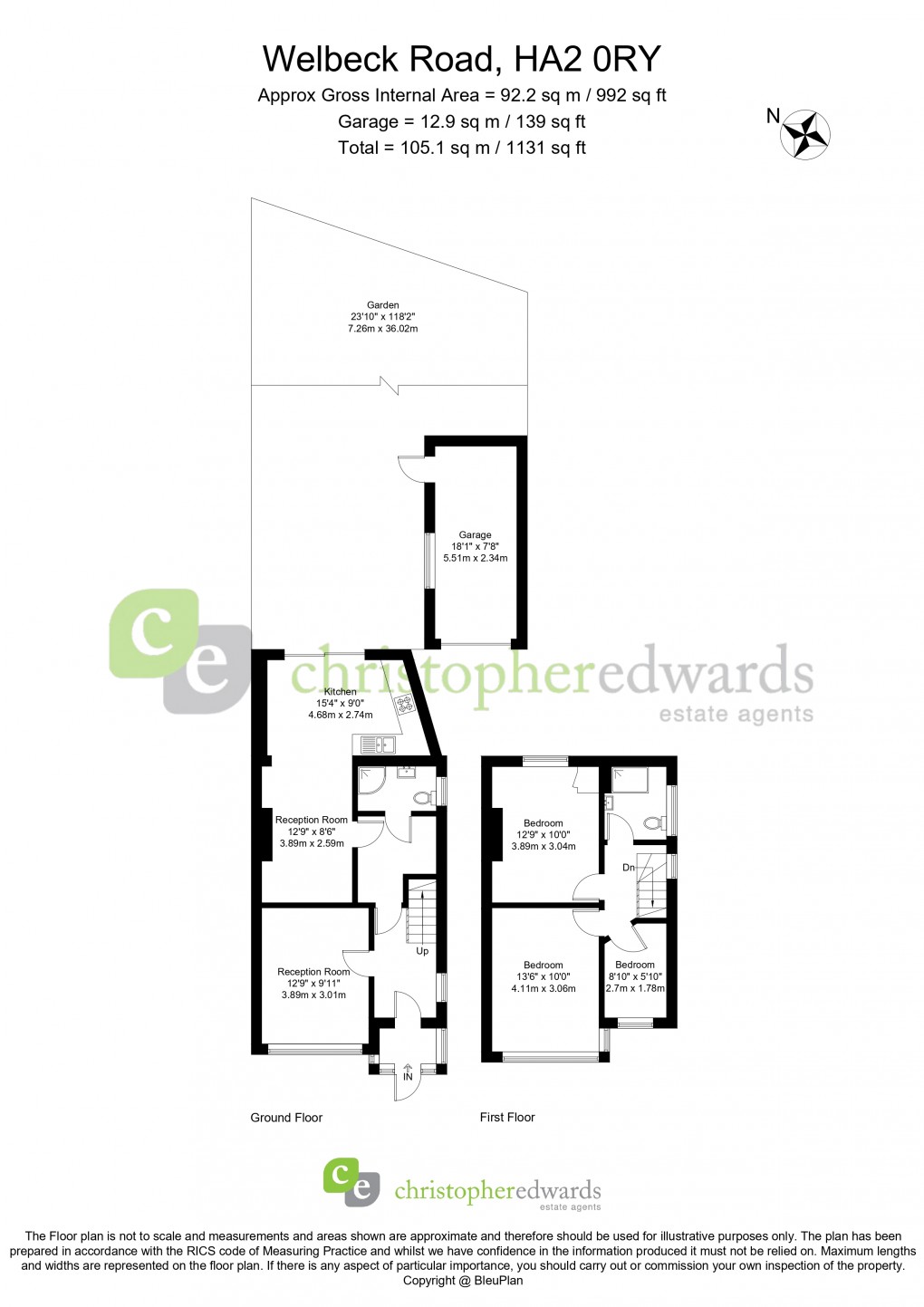 Floorplan for Welbeck Road, Harrow, Greater London