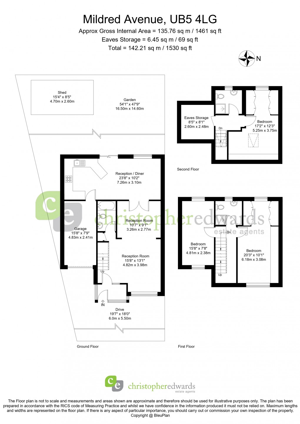 Floorplan for Mildred Avenue, Northolt, Greater London