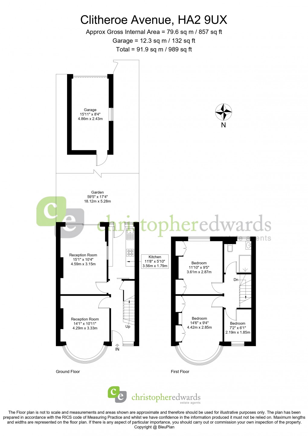 Floorplan for Clitheroe Avenue, Harrow, Greater London