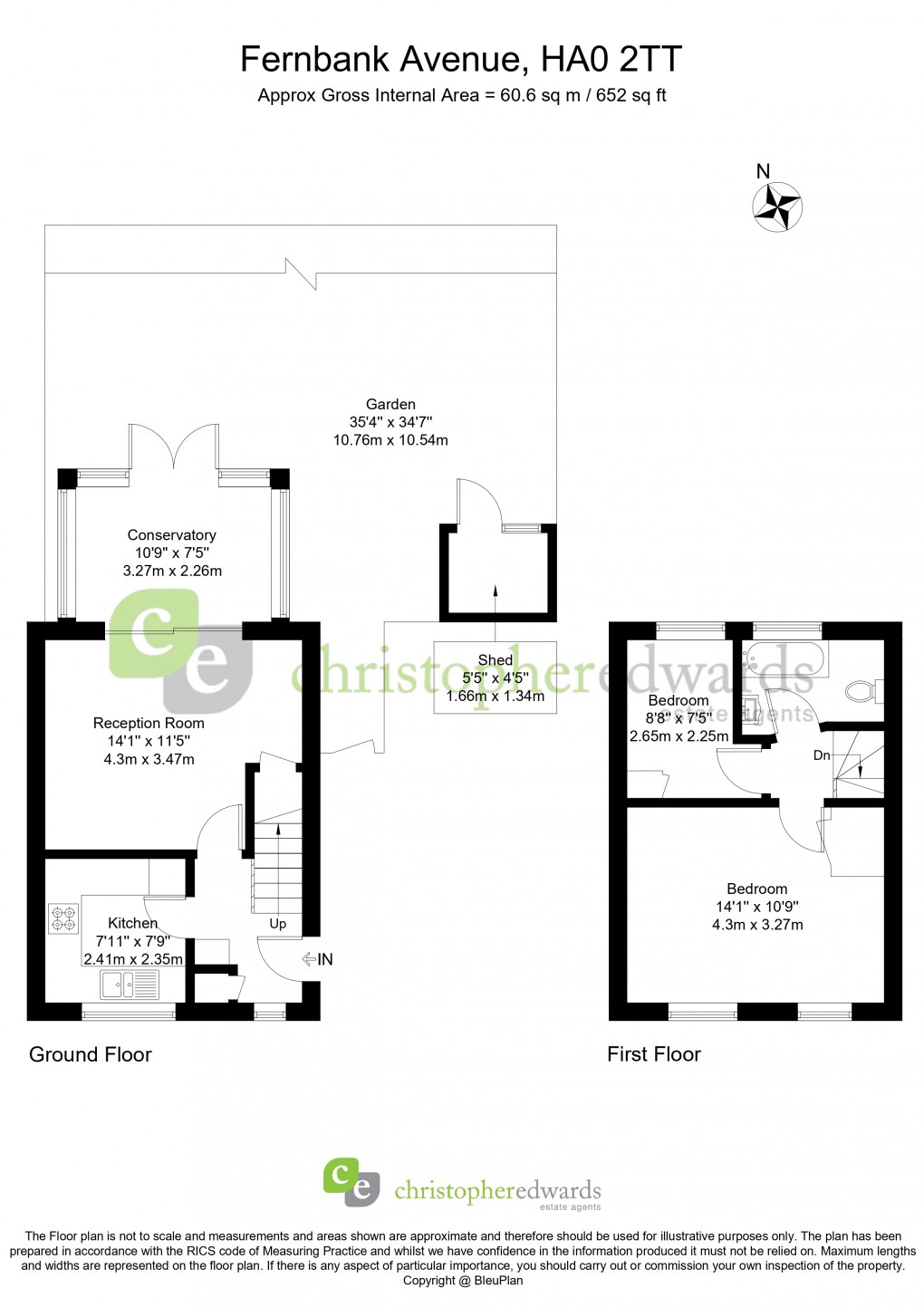 Floorplan for Fernbank Avenue, Wembley, Greater London