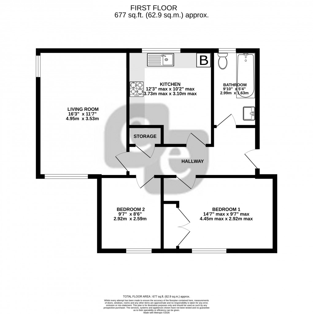 Floorplan for Hollydale Close, Northolt, Greater London