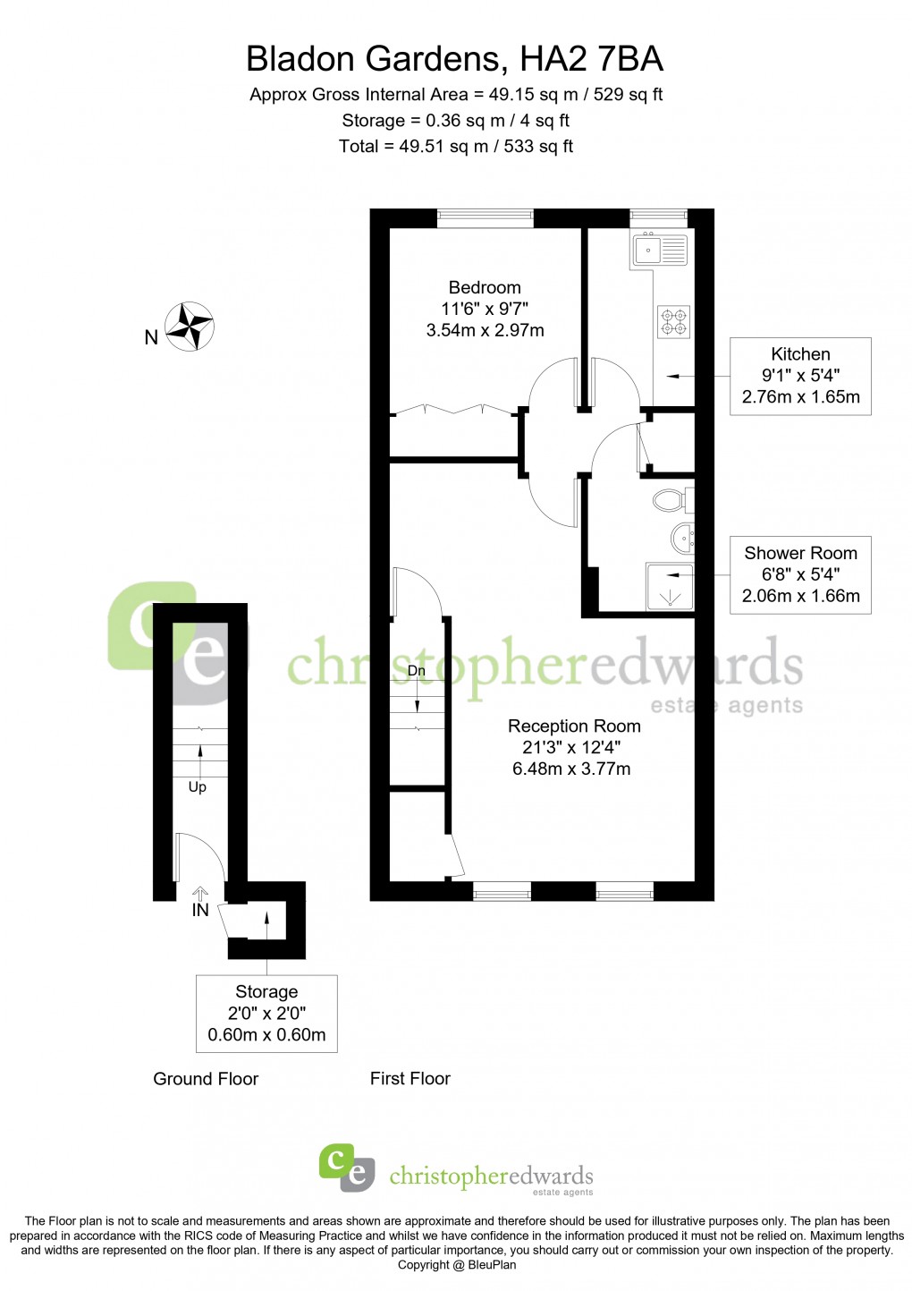 Floorplan for Bladon Gardens, Harrow, Greater London